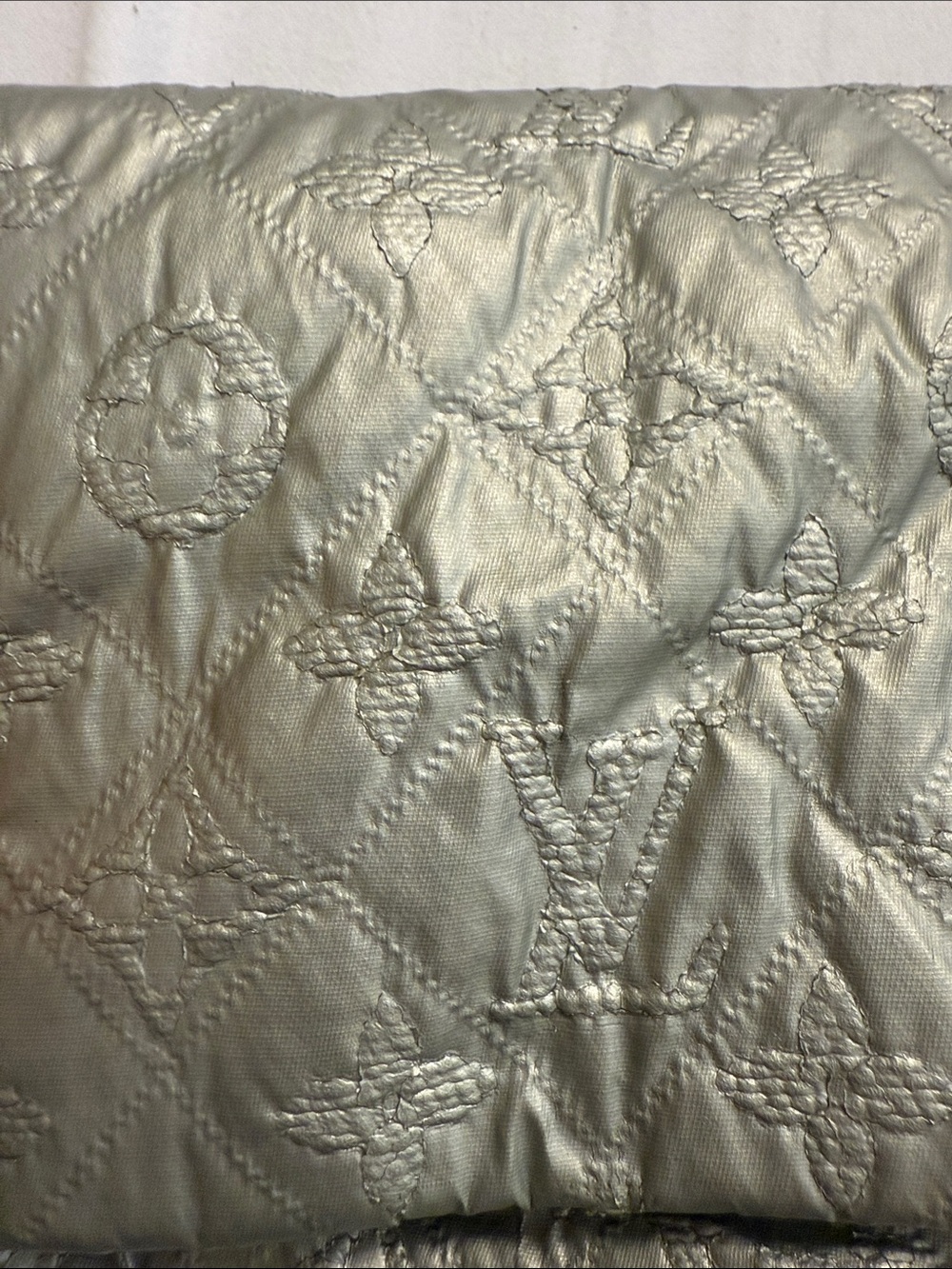Louis Vuitton Silver Quilted Monogram Clutch - Picture 5 of 5